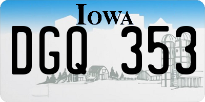 IA license plate DGQ353