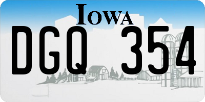 IA license plate DGQ354