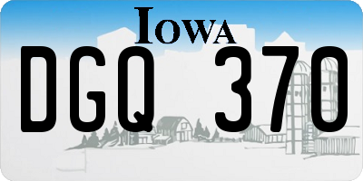 IA license plate DGQ370