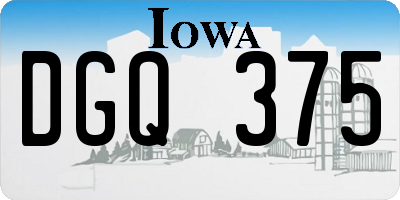 IA license plate DGQ375