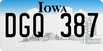 IA license plate DGQ387