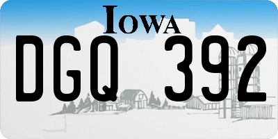 IA license plate DGQ392
