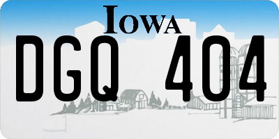 IA license plate DGQ404