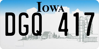 IA license plate DGQ417