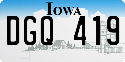 IA license plate DGQ419