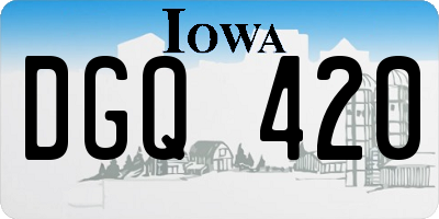 IA license plate DGQ420