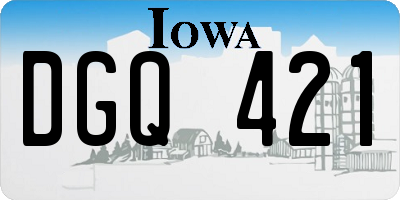 IA license plate DGQ421