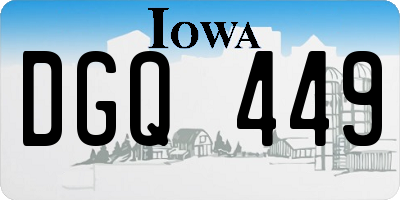 IA license plate DGQ449