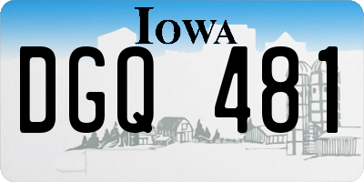 IA license plate DGQ481
