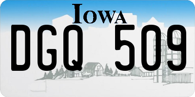 IA license plate DGQ509