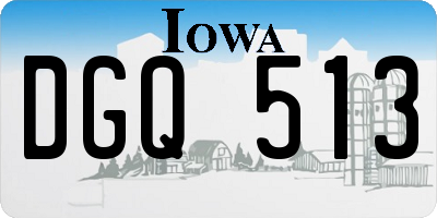 IA license plate DGQ513