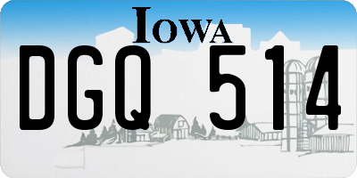 IA license plate DGQ514