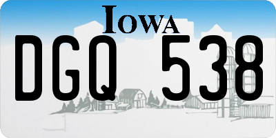 IA license plate DGQ538