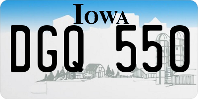 IA license plate DGQ550