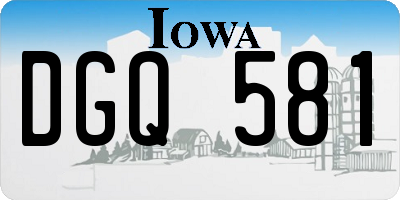 IA license plate DGQ581