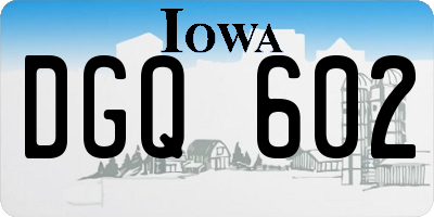 IA license plate DGQ602