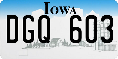 IA license plate DGQ603