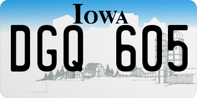 IA license plate DGQ605
