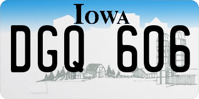 IA license plate DGQ606