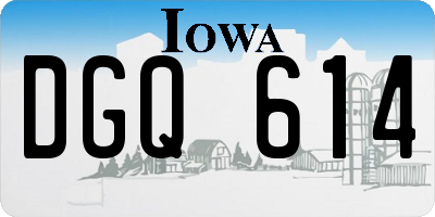IA license plate DGQ614
