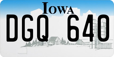 IA license plate DGQ640