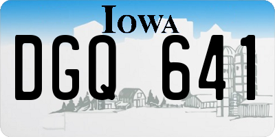IA license plate DGQ641