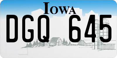 IA license plate DGQ645