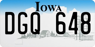 IA license plate DGQ648
