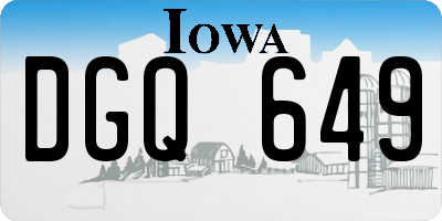 IA license plate DGQ649