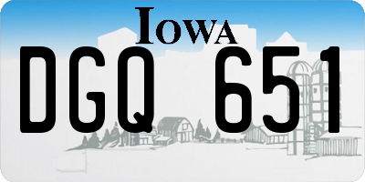 IA license plate DGQ651