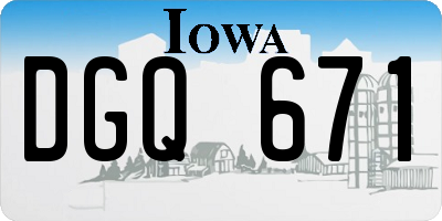 IA license plate DGQ671