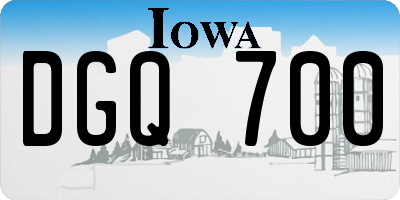 IA license plate DGQ700