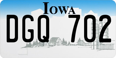 IA license plate DGQ702