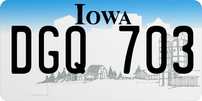 IA license plate DGQ703