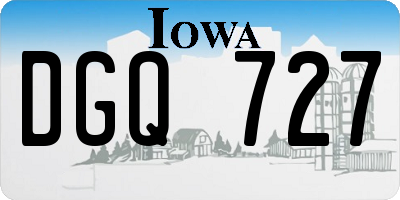 IA license plate DGQ727