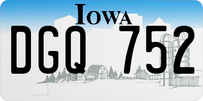 IA license plate DGQ752
