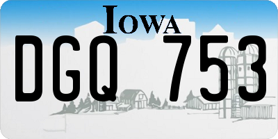 IA license plate DGQ753