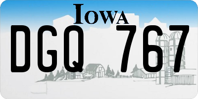 IA license plate DGQ767
