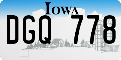 IA license plate DGQ778