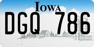 IA license plate DGQ786
