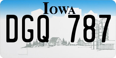 IA license plate DGQ787