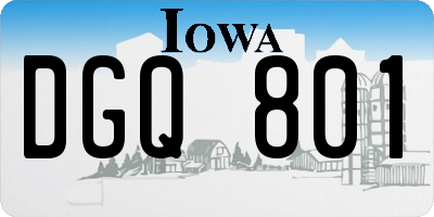 IA license plate DGQ801