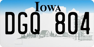 IA license plate DGQ804