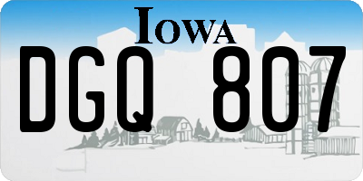 IA license plate DGQ807