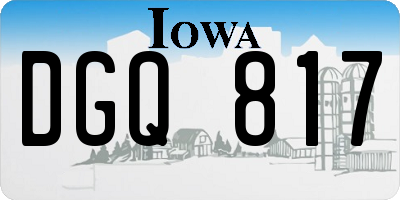 IA license plate DGQ817