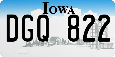 IA license plate DGQ822