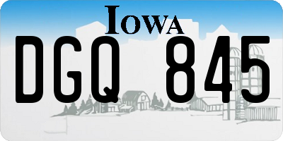 IA license plate DGQ845