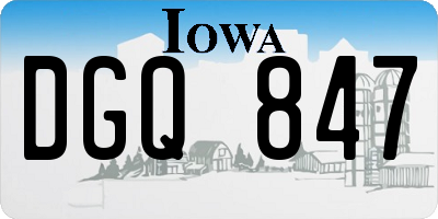 IA license plate DGQ847