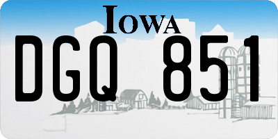 IA license plate DGQ851