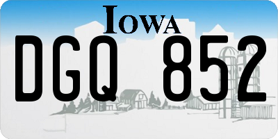 IA license plate DGQ852